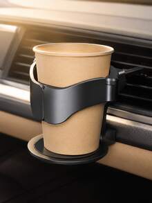 Car Air Vent Cup Holder, Multi-Function Beverage & Coffee Cup Holder, Stable Anti-Shake Convenient Placement, Car Interior Storage Accessory, Universal Black Cup Holder - A - View 2