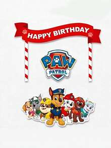 3pcs Paw Patrol Baking Birthday Cake Decorations Flags Toppers - View 2