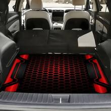 4pcs Car Floor Mat Set - 2D Printed Pattern - Creative Design - Tech-Style Border - Front & Rear Seat Mats - Interior Accessories & Foot Pad - Fit For Cars, SUVs - Fashionable Polyester Material - A - View 14