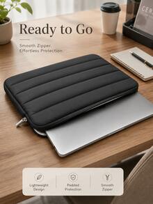 Fluffy Pillow-Style Quilted Laptop Sleeve, Fits 13-Inch, Universal Shock-Proof Plush Tablet Protective Storage Bag, Suitable For IPad, Fashionable Lightweight Digital Storage Bag - View 10