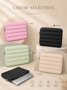 Fluffy Pillow-Style Quilted Laptop Sleeve, Fits 13-Inch, Universal Shock-Proof Plush Tablet Protective Storage Bag, Suitable For IPad, Fashionable Lightweight Digital Storage Bag - View 7