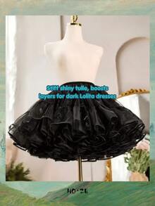 1 pc Rok Dalam Puff Lolita Mesh Berlapis Bulu 45 cm, Kostum Natal, Serbaguna untuk Pertunjukan Panggung - beraneka warna - View 8