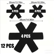 Non-Stick Bottom Pad, Flat Pan Protection Pad, Flat Pan Layer Pad, A 12-Piece Set With 3 Different Sizes, Flat Pan Layer Protection Pad, Flat Pan Stacking Protection Pad, Flat Pan Pad With Anti-Slip Function, Preventing Scratches Or Marks When Stacke - Multicolor - View 17