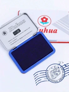 Square Ink Pad, Quick-Drying Water-Based Ink, For Stamps, Stamp Pads, Suitable For Students, Teachers, Accountants, Financial Personnel, Stamping, Fingerprints, Back To School, Learning Supplies, Office Supplies - Multicolor - View 1