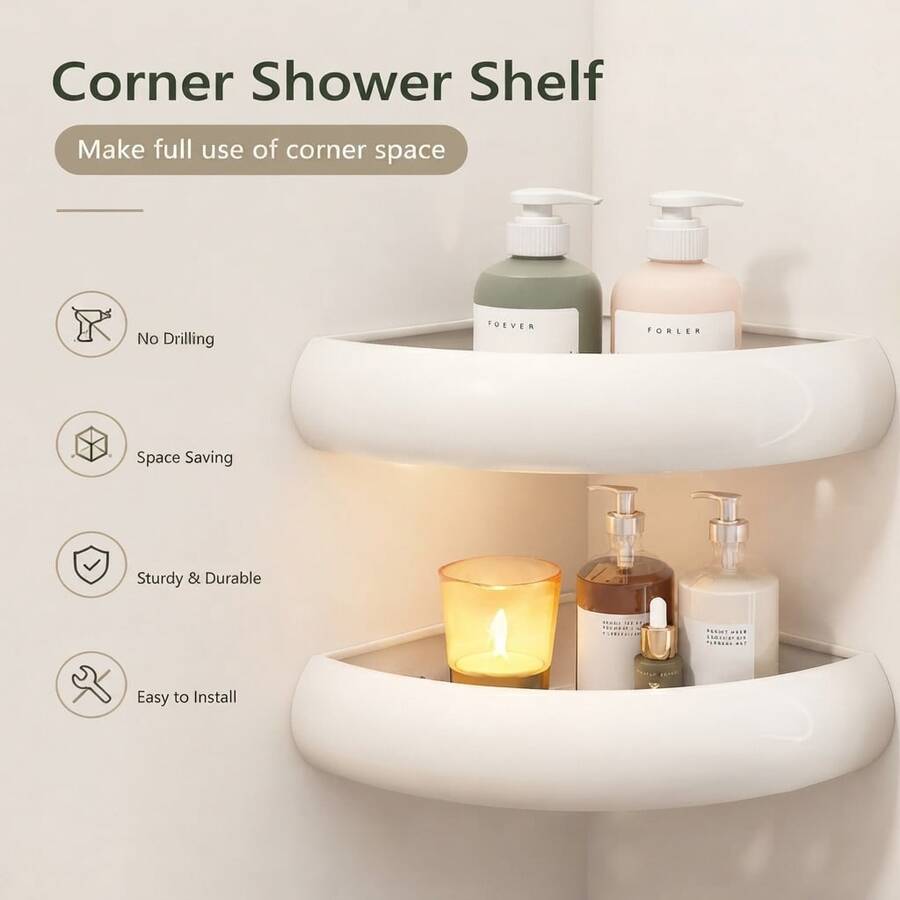 1pc Minimalist Aluminum Triangular Bathroom Storage Rack, Drill-Free Wall-Mounted Triangle Shelf, Available In 2 Colors. Bathroom Drainage Basket, Sink/Vanity Storage Rack, Multi-Functional Space-Saving Accessory.