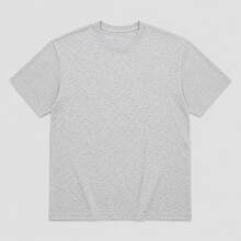 Women's Cotton T-Shirt, "Travel Is My Relax" Letter,Airplane & Heart Print,Loose Round Neck Short Sleeve Tee,Breathable For Summer Daily Wear - 淺灰色 - 查看 4
