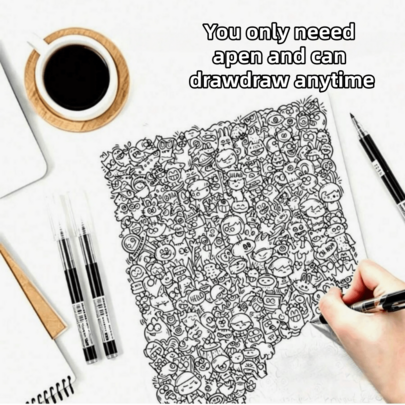 25 Unique Stress Relief Line Drawing Practice Sheets, Adult Pen Control Sketching Art, Time-Killing Leisure Birthday Holiday Gift (Random Patterns),Enhancing Creativity, Beautifully Designed