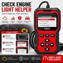 Enhanced Universal OBD II Scanner Car Engine Fault Code Reader CAN Diagnostic Scan Tool, Can Read And Clear Error Codes For Models From 1996 - V410 - View 5