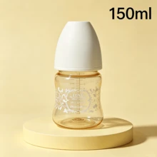1個 150ml PPSU材質嬰兒奶瓶，防脹氣、防嗆奶、耐摔、耐熱至180°C，矽膠奶嘴，柔軟舒適，輕巧便攜，適合0至6個月大嬰兒 - 彩色 - 查看 13