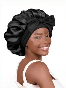 This Silky Stretch Satin Sleep Cap For Men Adopts Wide Elastic Band For Snug Comfy Fit. It Effectively Protects Hair While Sleeping And Works As A Practical Accessory For Daily Hair Styling And Care. - Multicolor - View 16