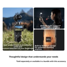 dji 1英吋口袋雲台相機 Pocket 4，3軸機械式增穩，4K 240fps 慢動作，10-Bit D-Log 專業調色，107GB 內建儲存，手持 Vlog 旅行相機，全新僅啟動 - 查看 5