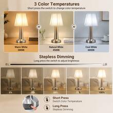 Rechargeable Smart Night Light, USB Charging Port, Touch Switch Control, 3-Color Light Switching, Stepless Dimming, Compact Metal Desk Lamp, Non-Slip Base Design, Suitable For Bedroom/Living Room/Bathroom/Dining Room/Office Multi-Scene Lighting - Desk Lamp - View 3
