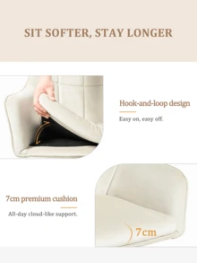 Goeurvant Modern Grid-Stitched Upholstered 360° Swivel Dining Chairs With Armrests And Removable Cushion For Dining Room, Living Room, Office - Set Of 2 / Set Of 4 / Set Of 6-Cream/Textured Fabric - /Chenille - View 6