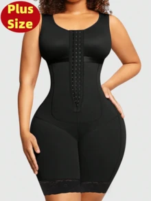 1 Pc Women Plus Size Colombian Body Shaper , Tummy Control Shapewear, Butt Lifter Bodysuit, Slimming Jumpsuit ,Corset Top,For Various Occasions ﻿ - Black - View 1