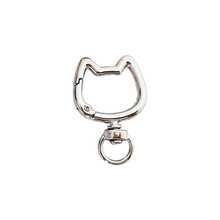 2/3/4pcs Rotating Cat Keychain Zinc Alloy Bag Hardware Spring Clasp Metal Ring Open Spring Loop, Perfect For DIY, Jewelry Metal Keychain Metal Shape Spring Clasp, Outdoor Metal Keychain Key Chain Bag Clip Hook Dog Chain Clasp Suitable For Phone Bag Keychain Hook Clasp Bag Hanging Hook, Handmade DIY Accessories, Halloween, Christmas - Multicolor - View 4