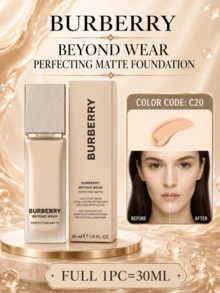Burberry Bobbery Foundation C20 (Ukuran Penuh 30ml, Sampel 5ml), Pengontrol Minyak Tahan Lama 24 Jam, Perlindungan Matahari, Penutup Noda, Hasil Akhir Matte Alami, Pengontrol Minyak, Cocok untuk Kulit Berminyak dan Kombinasi - Abad ke-20 - View 12