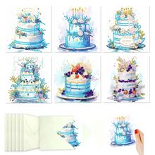 6pcs Diamond Painting Greeting Card Kit, Cake, Bird, Drift Bottle, Elephant Theme, Paper Material With Round Crystal Rhinestone Embellishments, Suitable For Christmas Eve Gift Card, Birthday Gift - 6Pcs - View 17