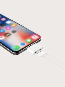 Dual Lightning Charging Earphone Audio Adapter, Dual Lightning Splitter, Compatible With Apple 14/14Pro Max/13/12/11/X/8 Plus - Multicolor - View 2