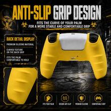 Crimson Bio Hazard Contamination Warning Controller Skin Cover For Playstation 5 Controller, RALAN 1 Controller Protector Case+2 Customised Thumb Grips Caps +Customised Stickers - View 5