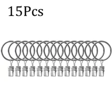 6/9/12/15/18/20Pcs Silver Curtain Rings With Clips, Inner Diameter 2.5cm/0.98inch, Multi-Functional Hooks For Hanging Curtains, Bows And Hats, Suitable For Various Rod Sizes, Perfect For Home Decor - Multicolor - View 14
