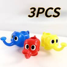 3 Pcs Cute Elephant Watering Cans, Gardening Tools, Long Spout Spray Kettles - 3pcs - View 2