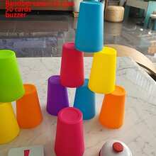 12pcs Stacking Cups Game Set, 2-Player Interactive Tabletop Game, Color Sorting Training, Holiday Party Gift (Random Color), Halloween Decoration - Multicolor - View 8