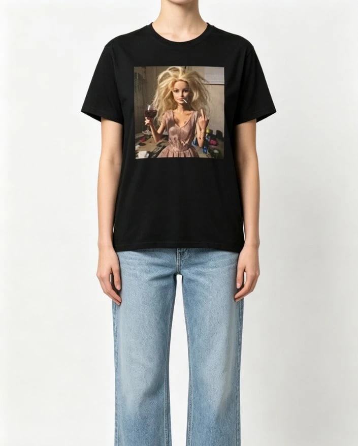 Women's Vintage Spring-Summer Collection Round Neck Funny Print Versatile T-Shirt, Suitable For Shopping Trips, Dates And Summer Holidays. - Style 3 - 查看 1