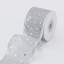 2 Inch/6.3cm Wide Sequin Mesh Ribbon With Wired Edge, Luxury Metallic Gold Silver Red Spider Web Fabric Tape, Suitable For Holiday Gift Wrapping, Wreath Decoration, Bow Making And DIY Craft Projects. - Ribbon - View 6