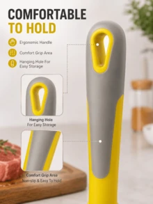 3PCS Meat Tenderizer - Stainless Steel Needle Tenderizer Beef, Pork & Chicken, Ergonomic Grip Handle, Kitchen Tender Meat - Yellow - View 7