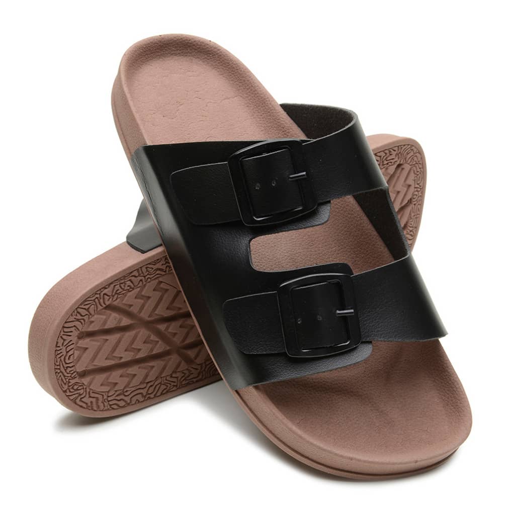 Unisex Adjustable Sandal, Plain, Casual - Black - View 1