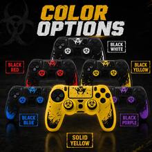 Crimson Bio Hazard Contamination Warning Controller Skin Cover For Playstation 4 Controller, RALAN 1 Controller Protector Case+2 Customised Thumb Grips Caps+Customised Stickers - View 5