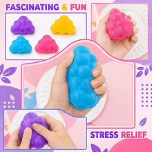 1pc Bright Cloud Shaped Squeeze Toy, Stress Relief And Sensory Play Fidget Toy, Cute Pocket Desktop Toy, Suitable For School Office Home Relaxation, Classroom Prizes, Party Favors, Children Teens Adults Birthday Christmas Easter Halloween Gifts - Multicolor - View 6