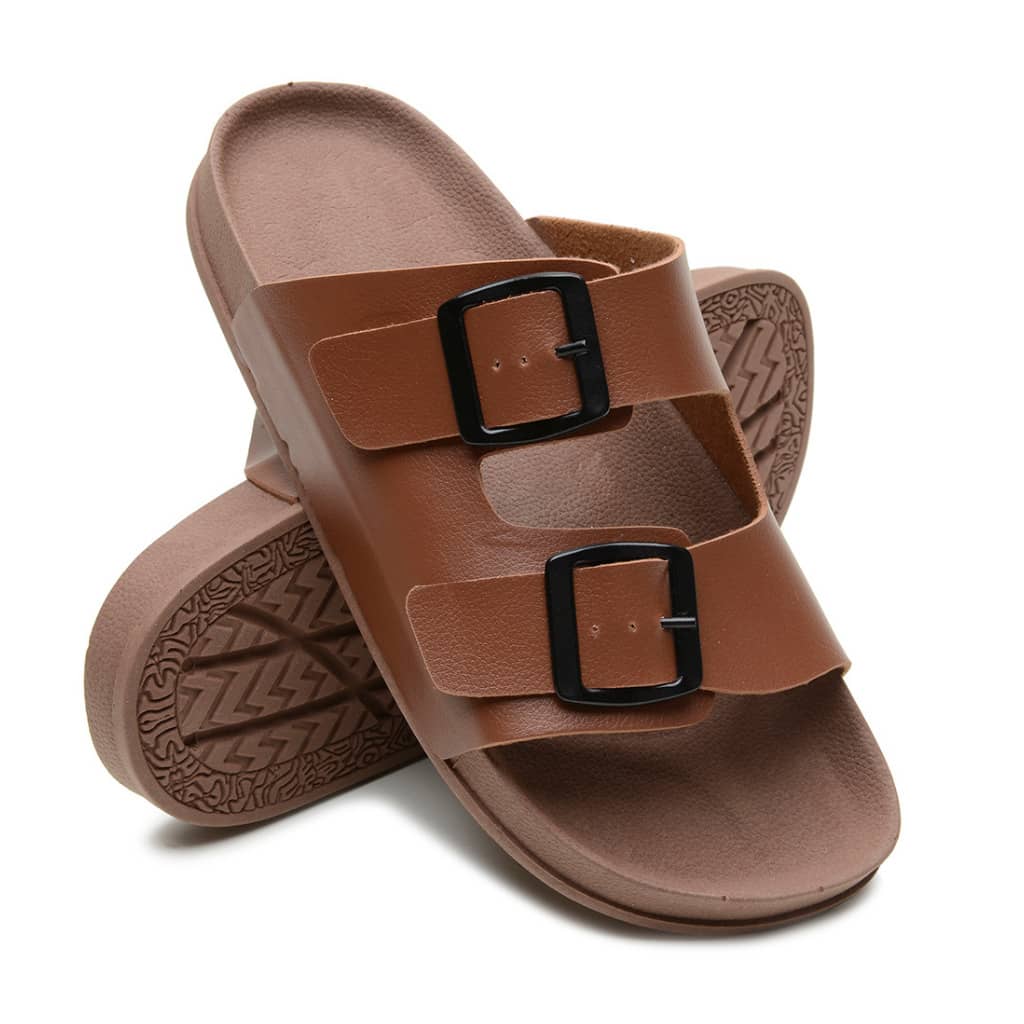 Unisex Adjustable  Sandal, Plain, Casual - 駝色 - 查看 1