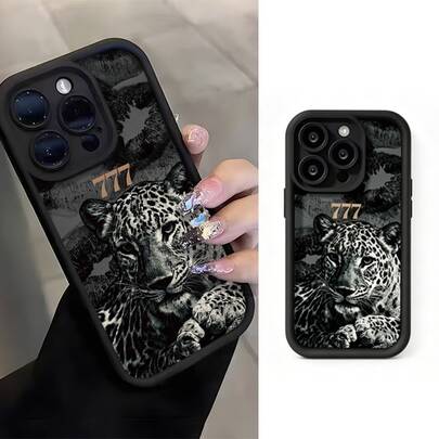 Lucky 777 Wealth Symbol Money Leopard Phone Case, Matte Black Full Coverage Soft Edge Shock-Absorbing Wear-Resistant Vibe Phone Case With Comfortable Grip, X7B 4G Phone Case Perfect For Daily Use, Great Birthday And Christmas Gift For Couples, Women, Daughters, Boyfriends, Girlfriends And Young Girls