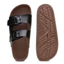 Unisex Adjustable  Sandal, Plain, Casual - 黑色 - 查看 1