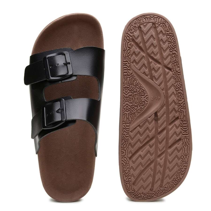 Unisex Adjustable Sandal, Plain, Casual - 黑色 - 查看 1