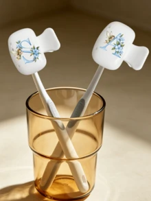 Little Elf Blue Letter Toothbrush Holder - Toothbrush Cover, Cute Design Travel And Home Storage Box With Transparent Lid, Protects Toothbrush Head, Compact Portable Design Convenient To Carry, Protects Toothbrush Head, Features Dual Drainage And Ventilation, Suitable For Home, Dorm And Travel Use | Cute Toothbrush Head Storage Box, Suitable For Bathroom Storage, Suitable For Home And Dorm Use, Back To School, Outings, Back To School, Teacher Gift - Multicolor - View 7