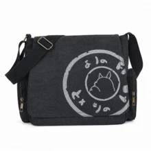 bolsa transversal feminino Bolsa Feminina Vintage Saco Feminino De Grande Capacidade De Lona Mensageiro - Quadrado Preto - Visão 12