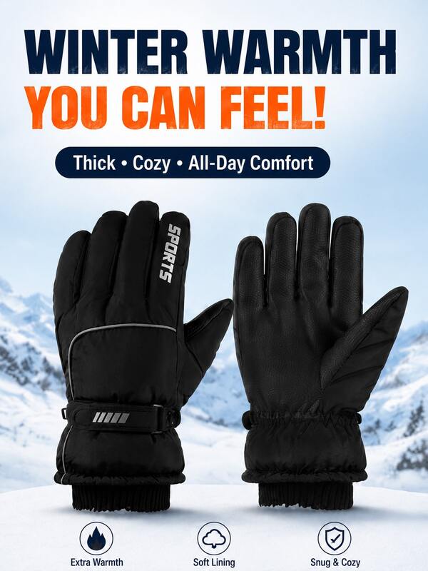 Sarung Tangan Musim Dingin Super Hangat -20℃ Tahan Dingin, Tahan Air, Lapisan Termal Tebal, Sarung Tangan Hangat untuk Ski, Bersepeda, dan Aktivitas Luar Ruangan
