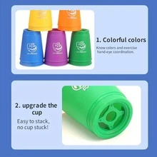 Stacking Cups Multi-Layer Stacking Training, Develops Focus And Hand-Eye Coordination; Children Can Grip, Hold, Cover, Build And Distinguish Colors - Multicolor - View 3