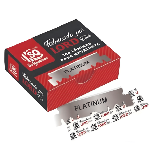 Meia Lâmina Lord Para Navalha e Navalhete 100 Unidades Platinum Uso Profissional