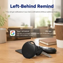 RSH 2pcs Wireless Smart Tags, For Android Find My APP(System Version Needs To Be Above Android 9+),Worldwide Unlimited Distance Precise Positioning Smart Tracker Anti-Loss Device, Suitable For Keys, Backpacks, Wallets, Pets,Suitcases. Replaceable Battery, Battery Life About 1 Year. - Black - View 2