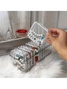 10/7/6/5/1pc Drawer/Desktop Cosmetic Storage Box, PET Material, Suitable For Organizing Office Supplies, Hair Accessories, Cosmetics, Beauty Products, Tableware, Daily Necessities, Jewelry, Home Decor And Bathroom Supplies - Clear - View 10