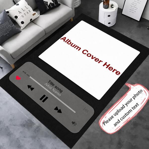 Alfombra de Área Personalizada con Álbum de Fotos Musical Patrón de Reproductor de Música Dorado Alfombra Personalizada Antideslizante Lavable a Mano para Sala de Estar Dormitorio Dormitorio Oficina Decoración del Hogar Interior Regalo de Navidad y Año Nuevo para Amantes de la Música Familia Amigos Decorativa para Todas las Estaciones