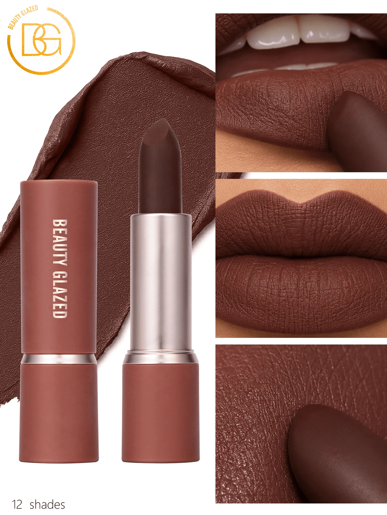 beauty glazed Set de Labiales Mate, Color Nude, Hidratante, de Larga Duración, Caja de Regalo Cosmética Resistente al Agua - #110 - Ver 1