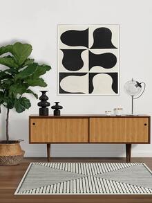 1pc Nordic Modern Minimalist Abstract Geometric Line Design - Rectangular Soft Faux Cashmere Machine Washable Area Rug, Suitable For Living Room, Bedroom, Entryway, Bathroom, Hallway, Patio, Kitchen, Indoor/Outdoor, All-Season Large Size Floor Mat, Home Decor - Multicolor - View 6
