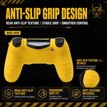 Crimson Bio Hazard Contamination Warning Controller Skin Cover For Playstation 4 Controller, RALAN 1 Controller Protector Case+2 Customised Thumb Grips Caps+Customised Stickers - View 6