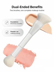 1pc Multi-Function Makeup Brush For Face, Foundation Brush, Powder Brush, Contour Brush, Blush Brush, Designed For Women, Portable Beauty Tool, Ideal For Travel - White - View 1