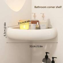 1pc Minimalist Aluminum Triangular Bathroom Storage Rack, Drill-Free Wall-Mounted Triangle Shelf, Available In 2 Colors. Bathroom Drainage Basket, Sink/Vanity Storage Rack, Multi-Functional Space-Saving Accessory. - Multicolor - View 6