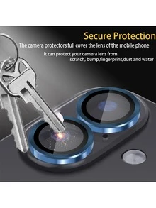 Yezodawee 9 buah Pelindung Lensa Kamera Definisi Tinggi Bingkai Biru, Desain Anti Benturan, Cocok untuk Film Lensa Smartphone, Bahan Logam Paduan dengan Kaca Tempered Perlindungan Penuh, Pelindung Lensa, Aksesori Ponsel, Tahan Air, Tahan Guncangan, Anti Jatuh, Anti Gores, Anti Sidik Jari - Biru - View 2